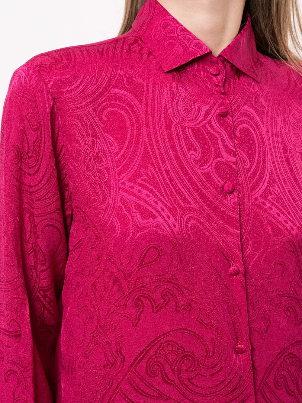 tonal paisley-print shirt - 5