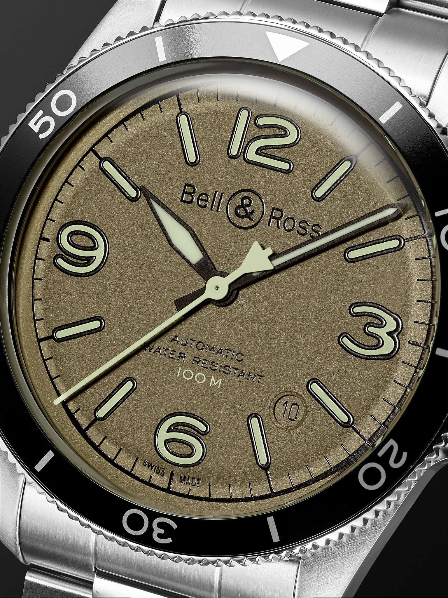 BR V2-92 Military Green Automatic 41mm Stainless Steel Watch, Ref. No. BRV292-MKA-ST/SST - 6