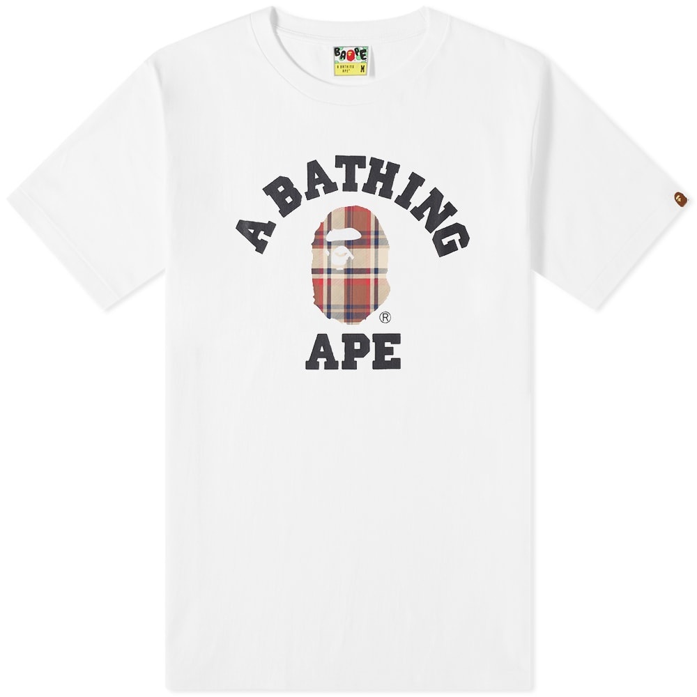 A Bathing Ape BAPE Check College Tee - 1