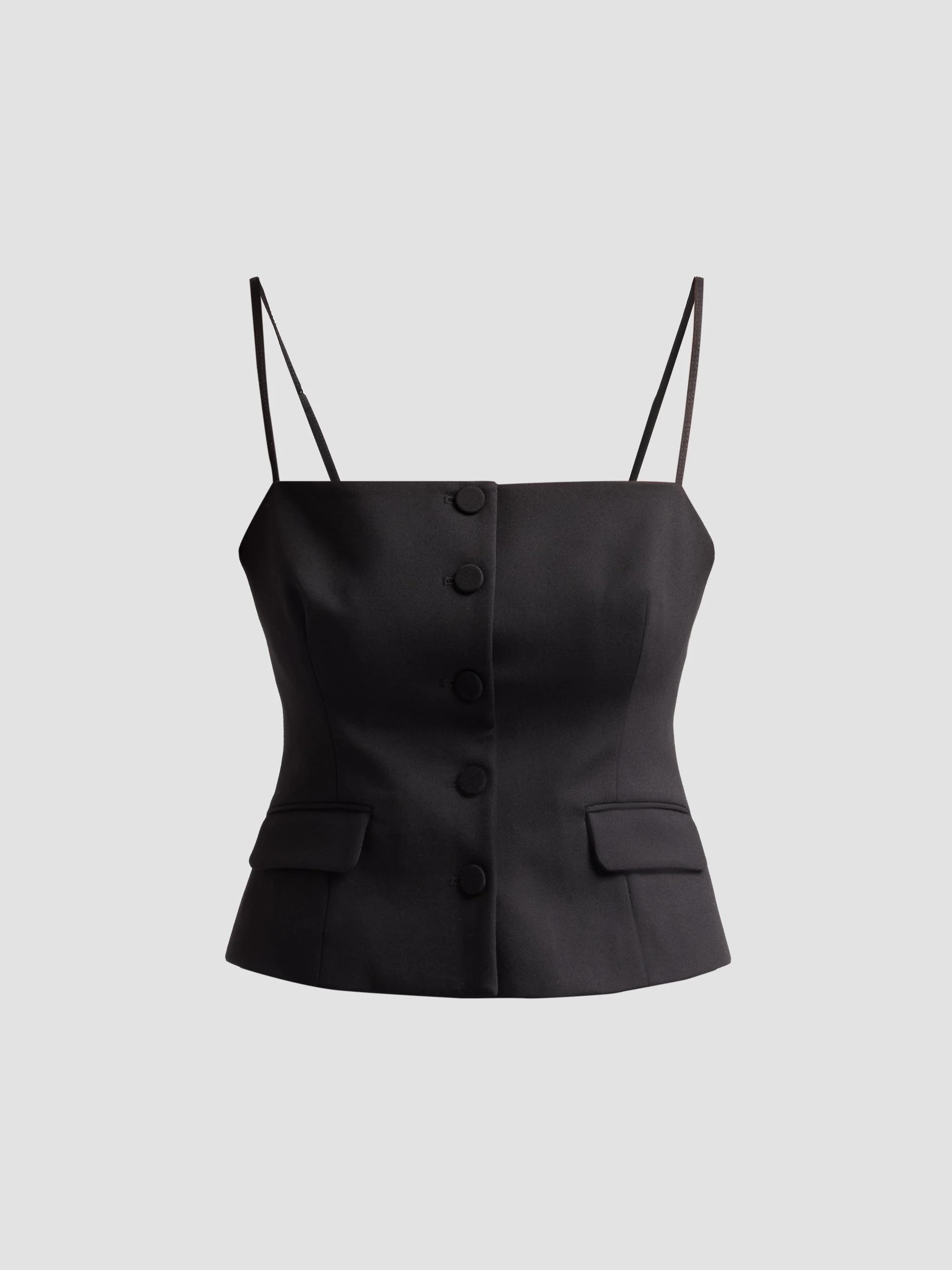 Women's Irina Square Neck Tank - Black - 1