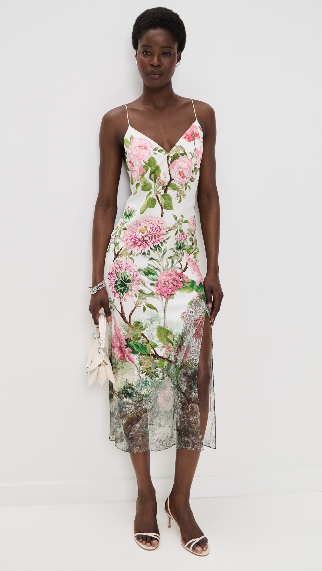 Julietta Cutaway Lace Slip Dress - 1
