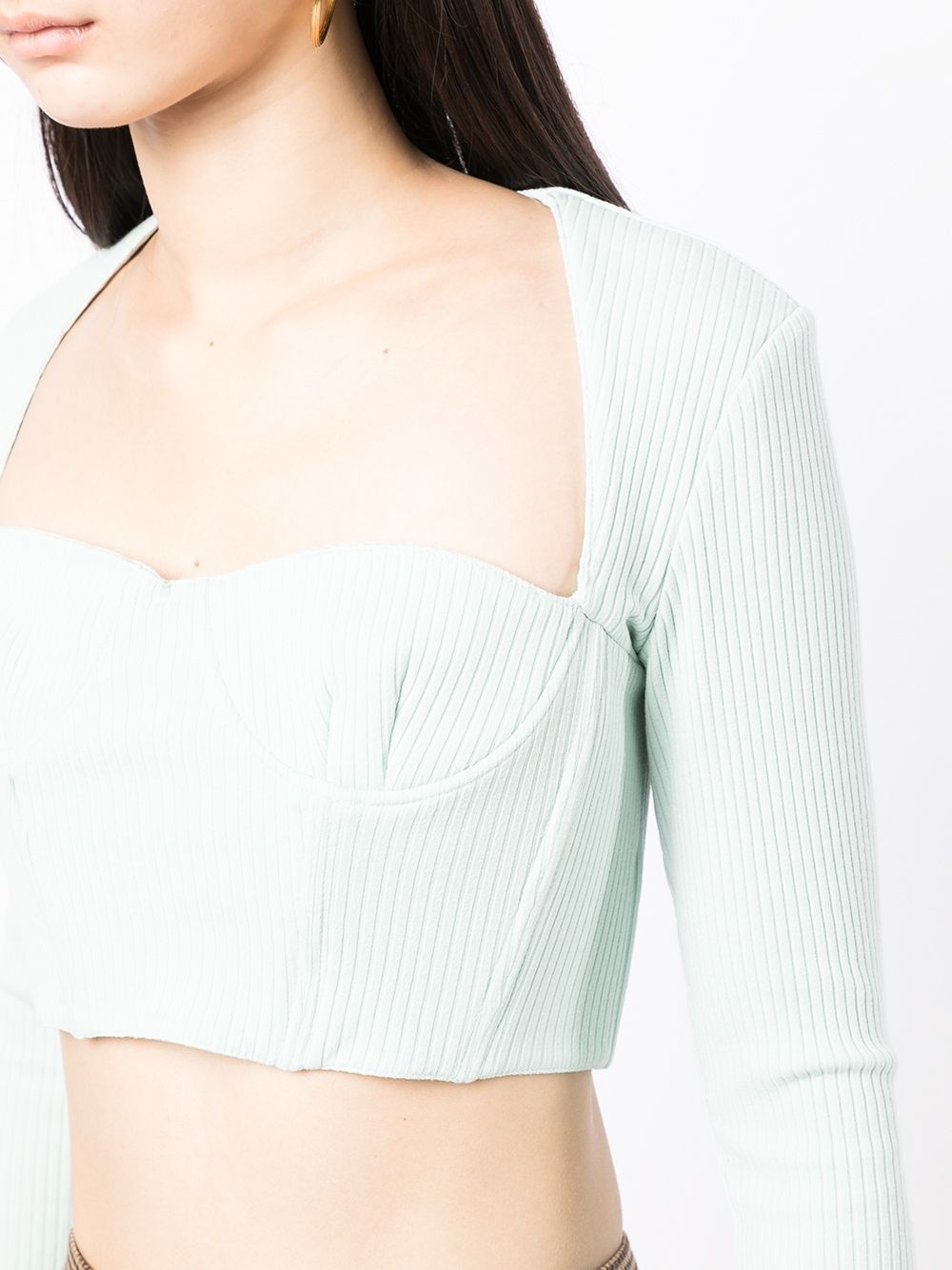 ribbed sweetheart-neck top - 5