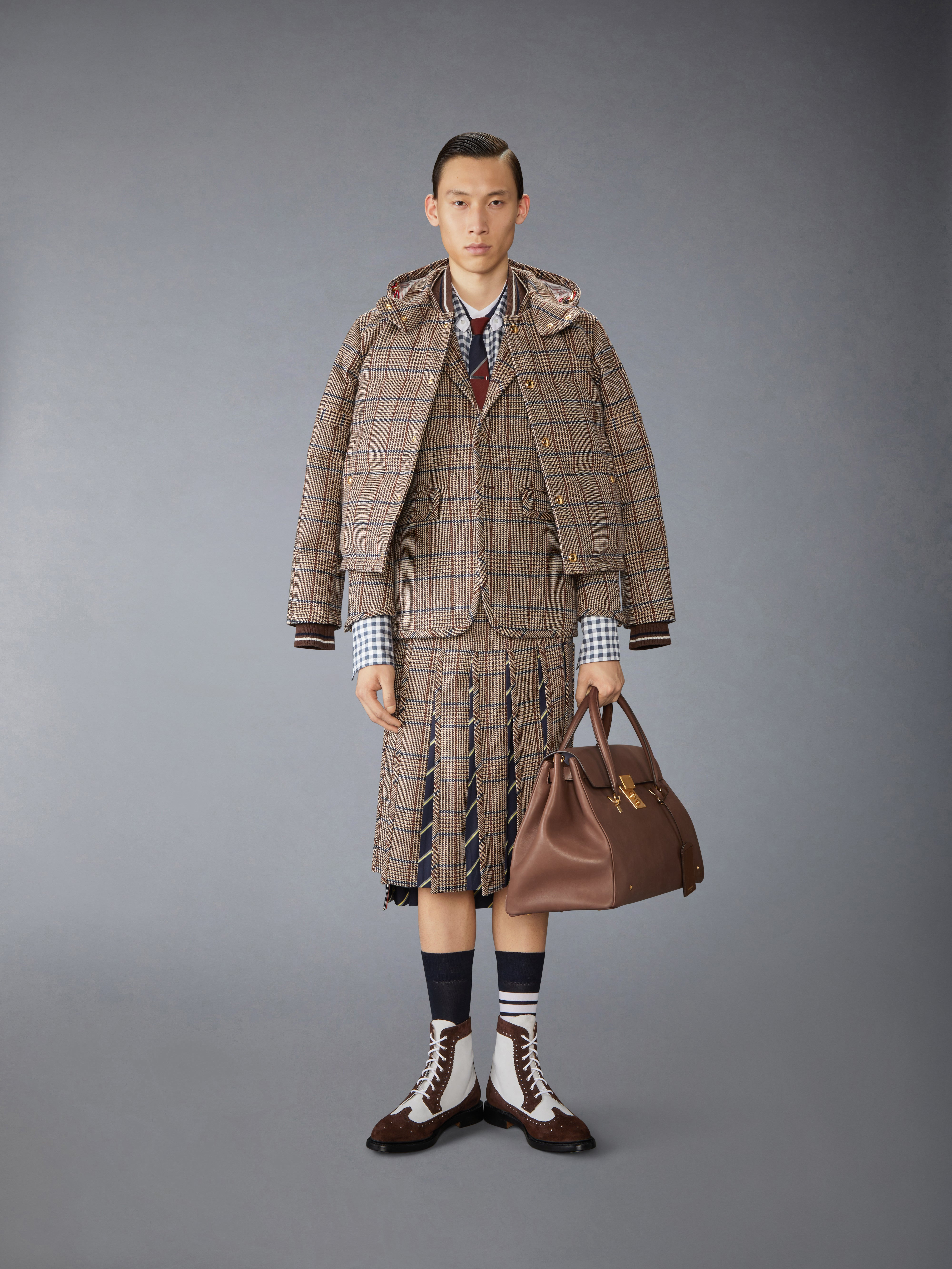 HUNTING TWEED 4-BAR DOWN FILL BOMBER JACKET - 6