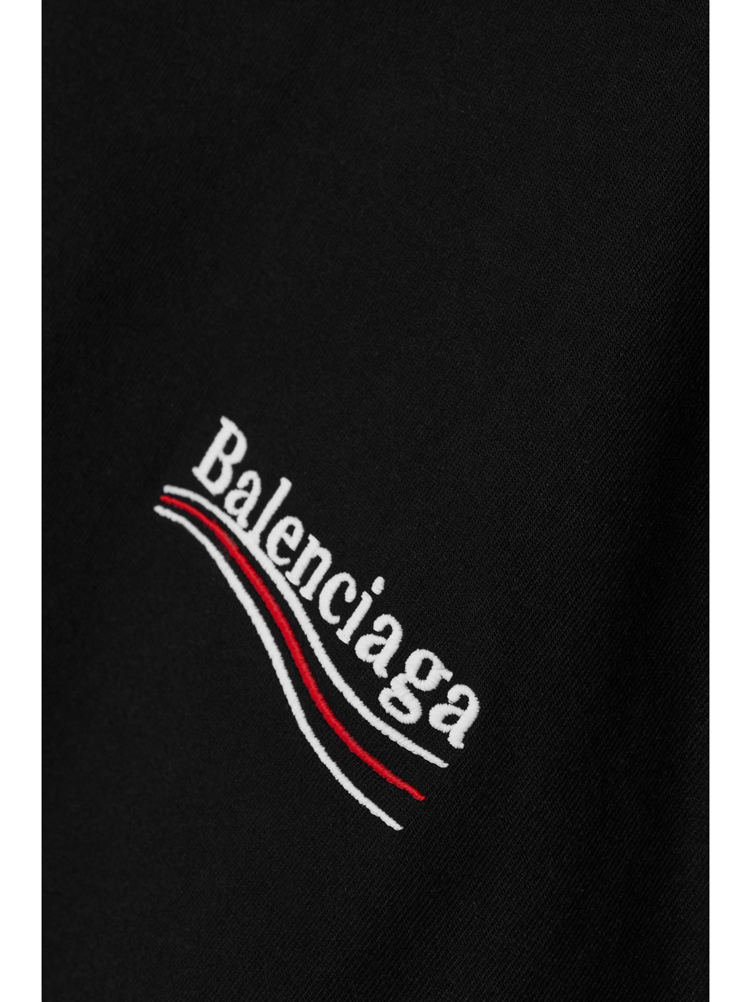 Oversized embroidered cotton-jersey T-shirt Black - 5