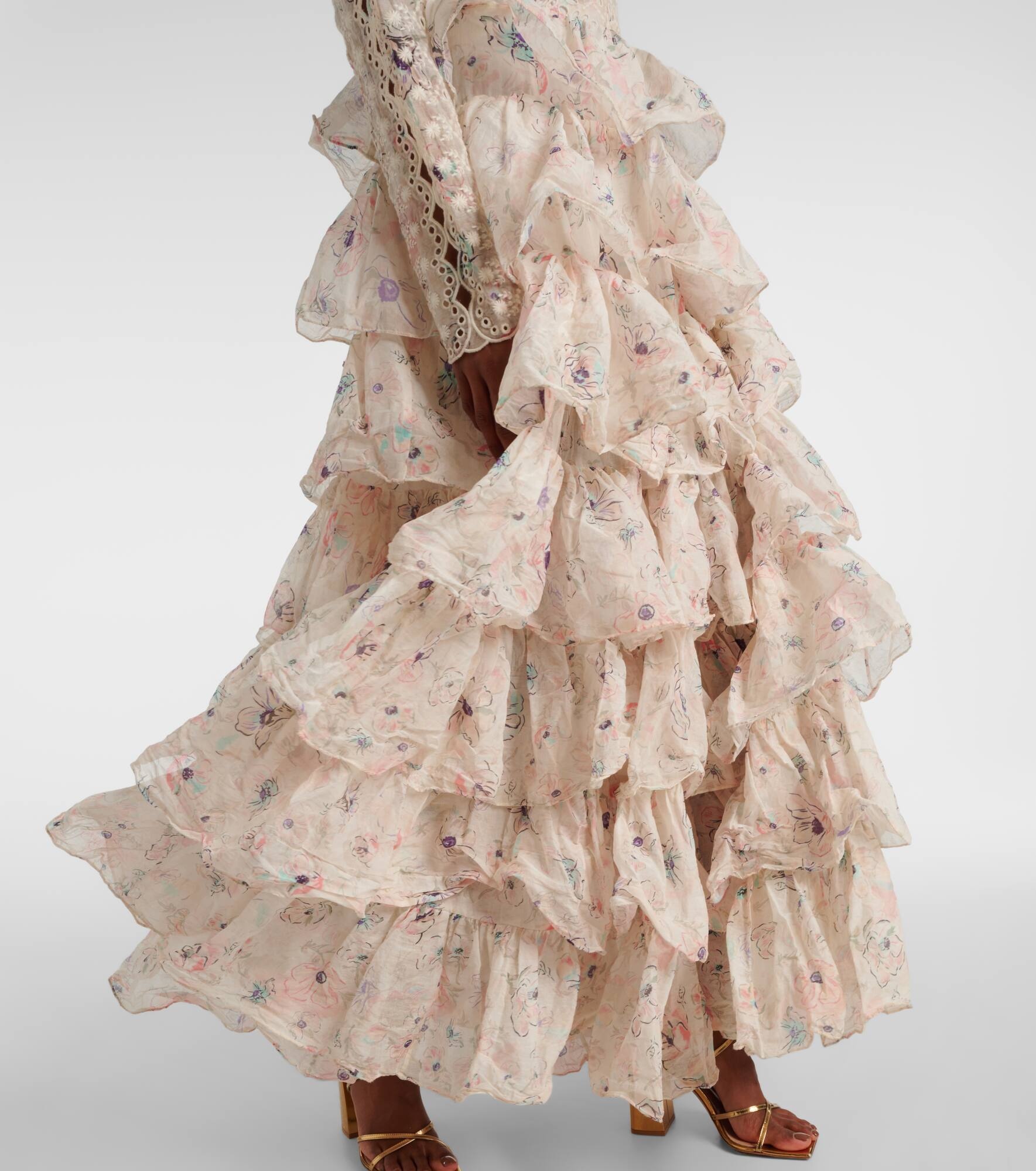Halliday ruffled tiered cotton gown - 5