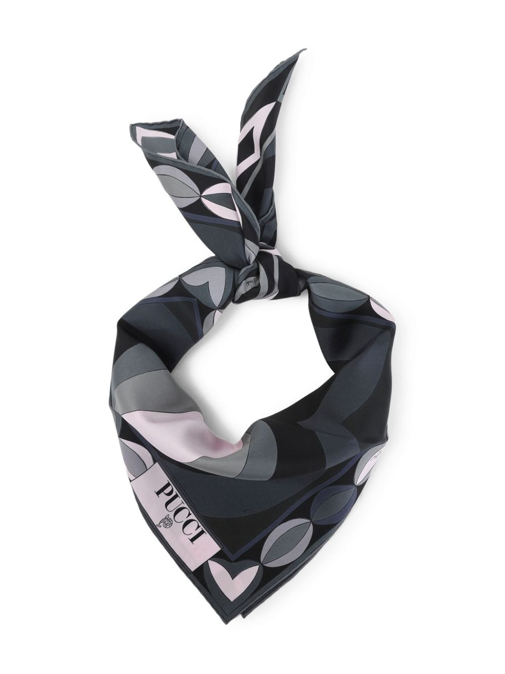 geometric-pattern silk scarf - 2