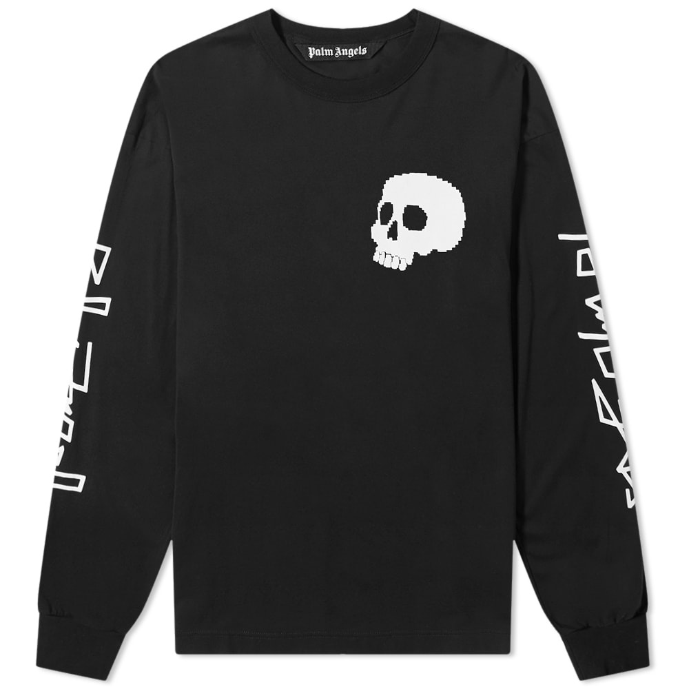 Palm Angels Long Sleeve Back Print Skull Tee - 1