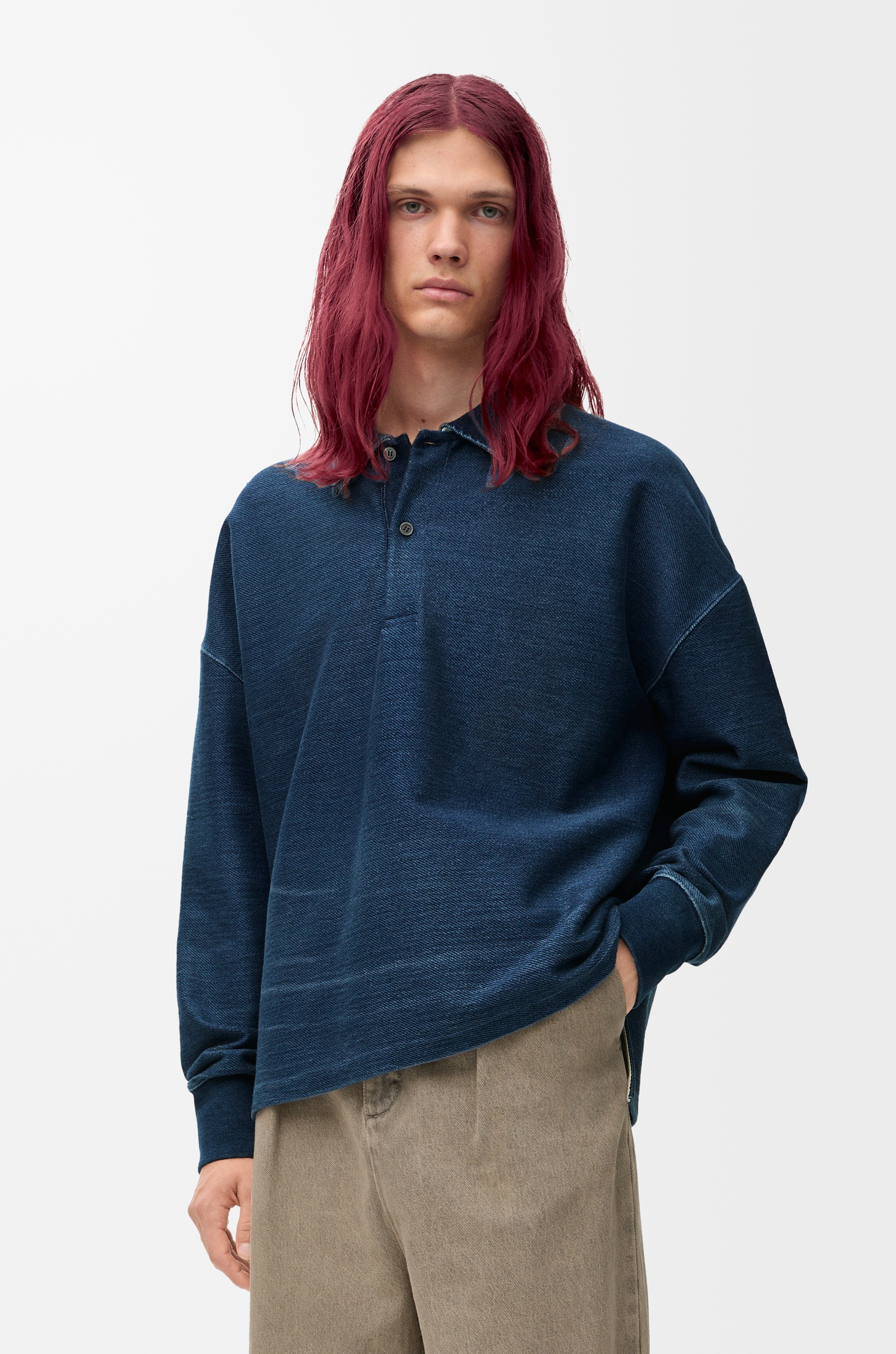 Polo sweatshirt in cotton - 3