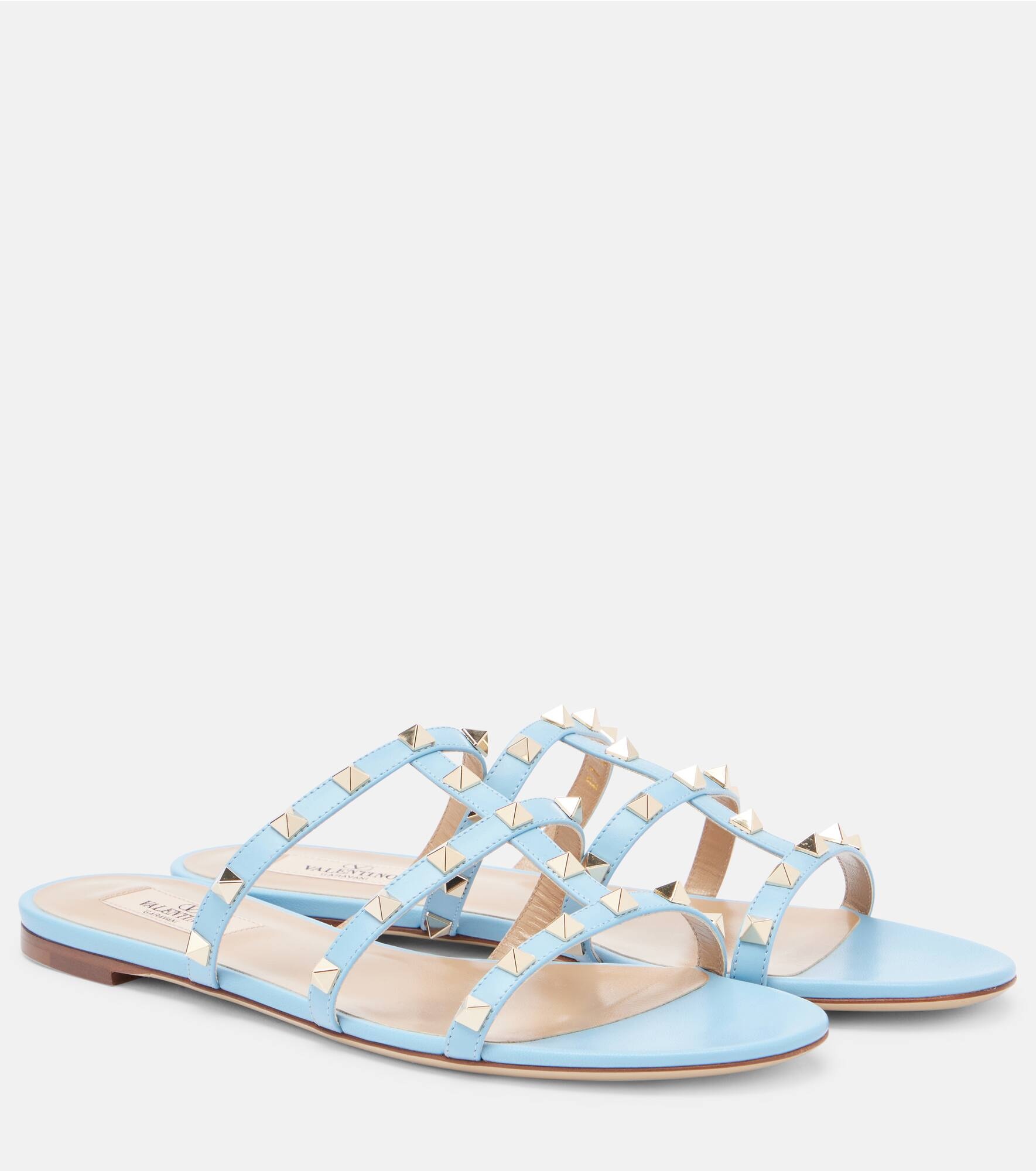 Rockstud leather sandals - 1
