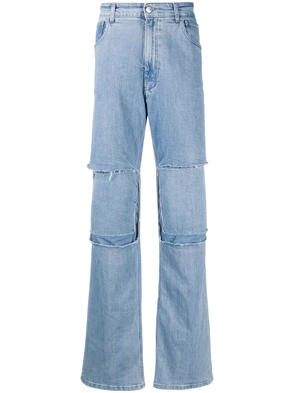 patchwork bootcut jeans - 1