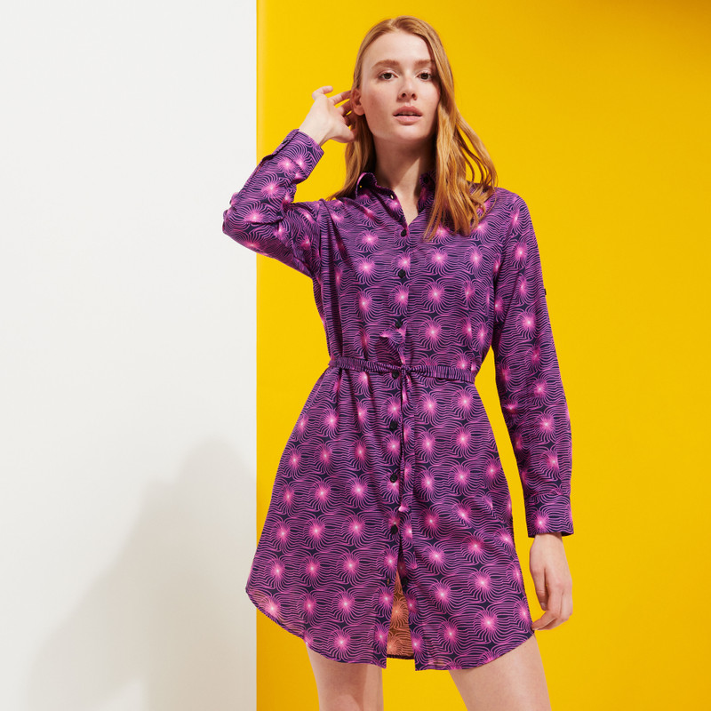 Women Cotton Shirt Dress Hypno Shell 3