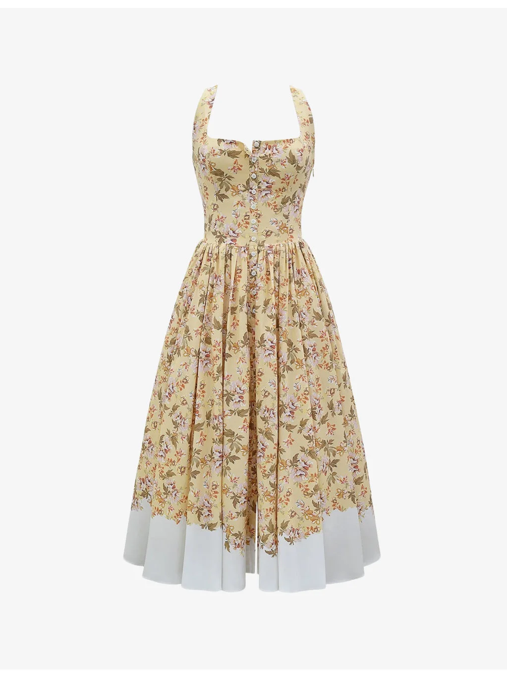 Alba floral-print stretch-cotton midi dress - 1