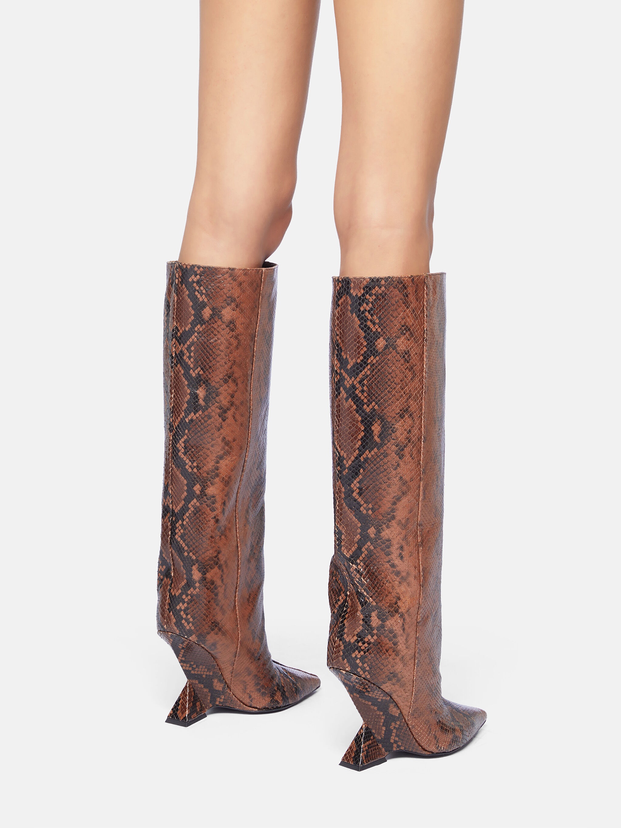 ''CHEOPE'' BROWN AND BLACK TUBE BOOT - 3