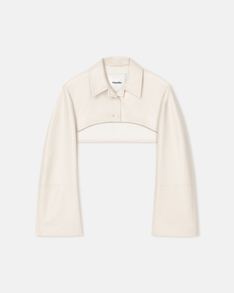 Cropped Regenerated Leather Bolero 1