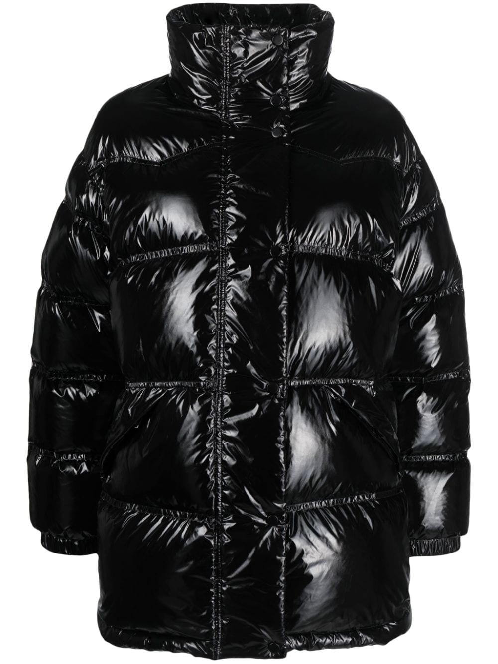 high-shine finish padded-design jacket - 1