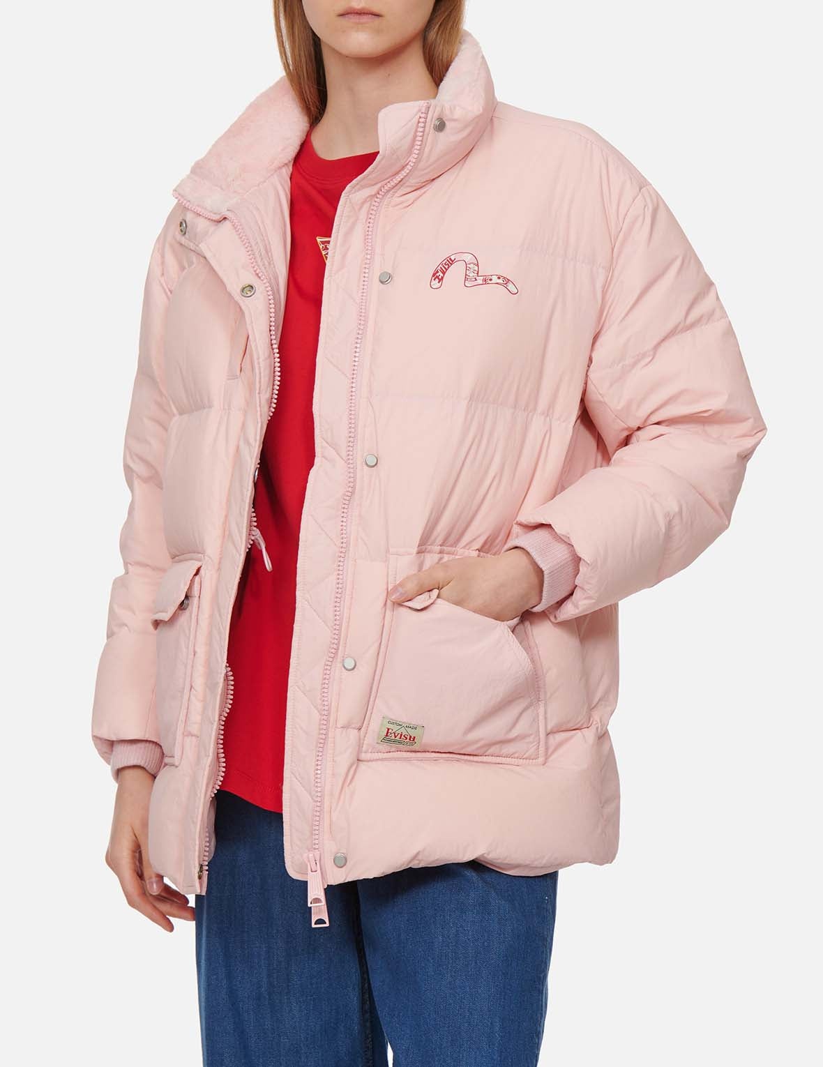 Kokeshi Daruma Daicock Print Down Jacket - 4