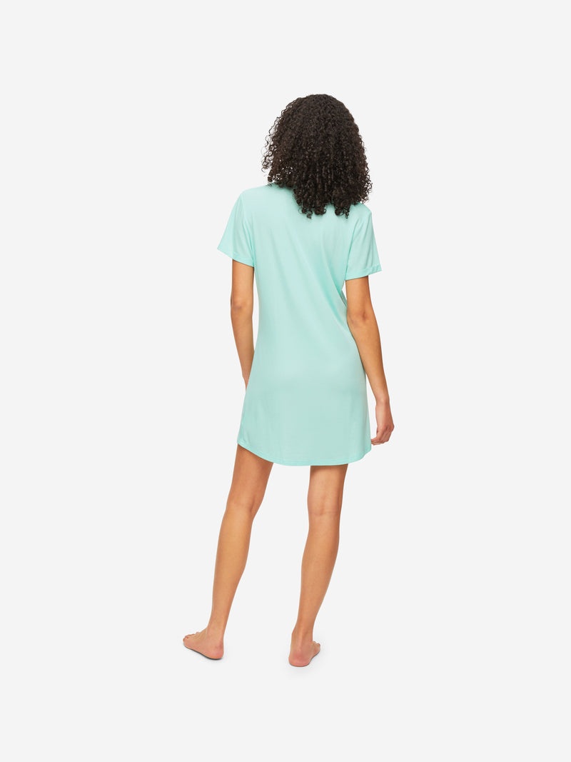 Women's V-Neck Sleep T-Shirt Lara Micro Modal Stretch Mint - 4