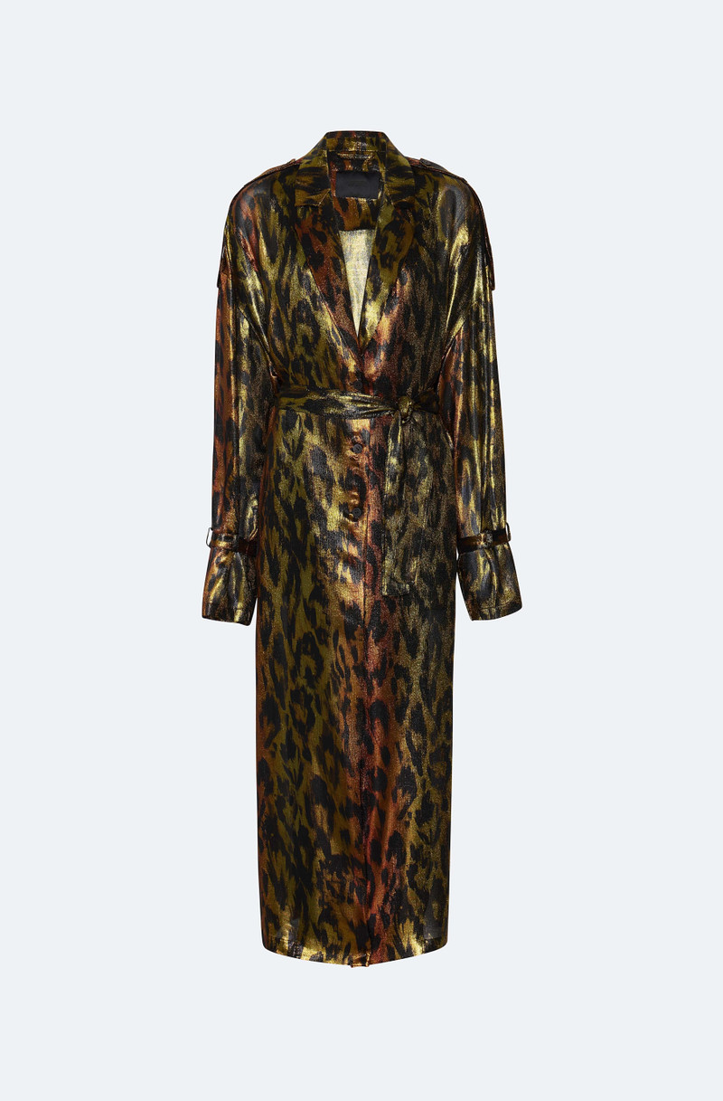 Lurex Leopard Trench Coat 1