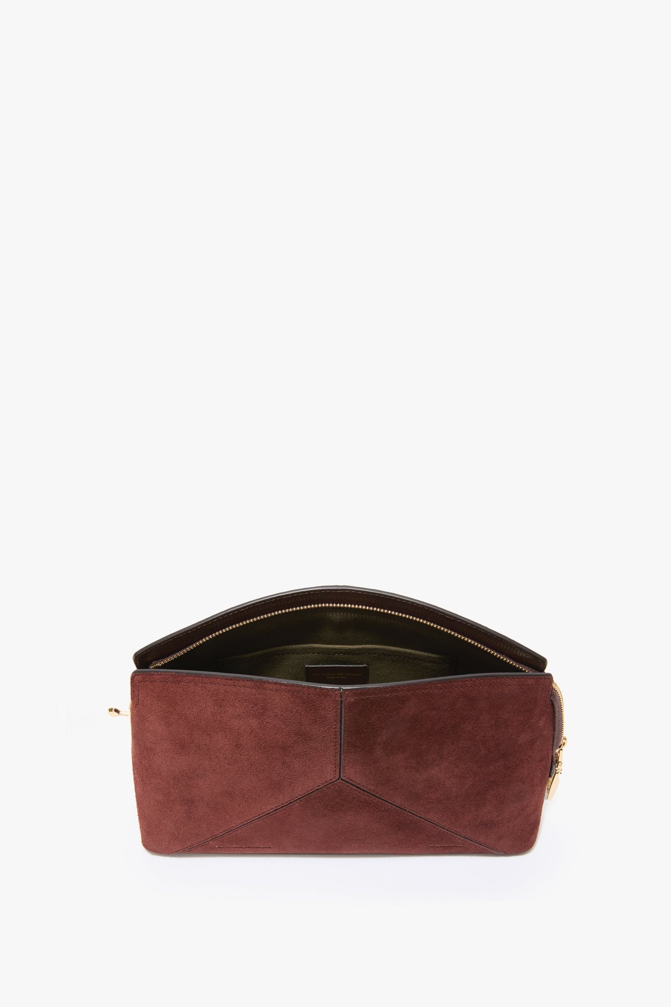 Victoria Clutch Bag In Dark Brown Suede - 5