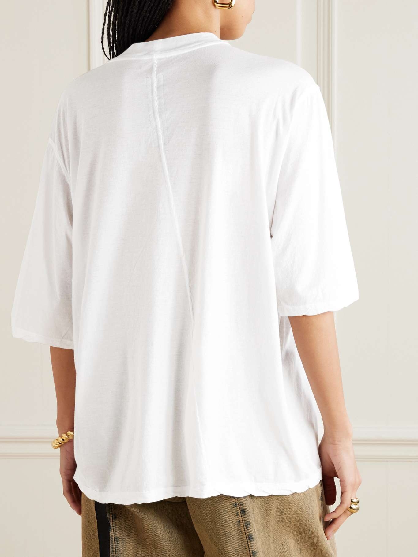 Walrus paneled cotton-jersey T-shirt White - 4