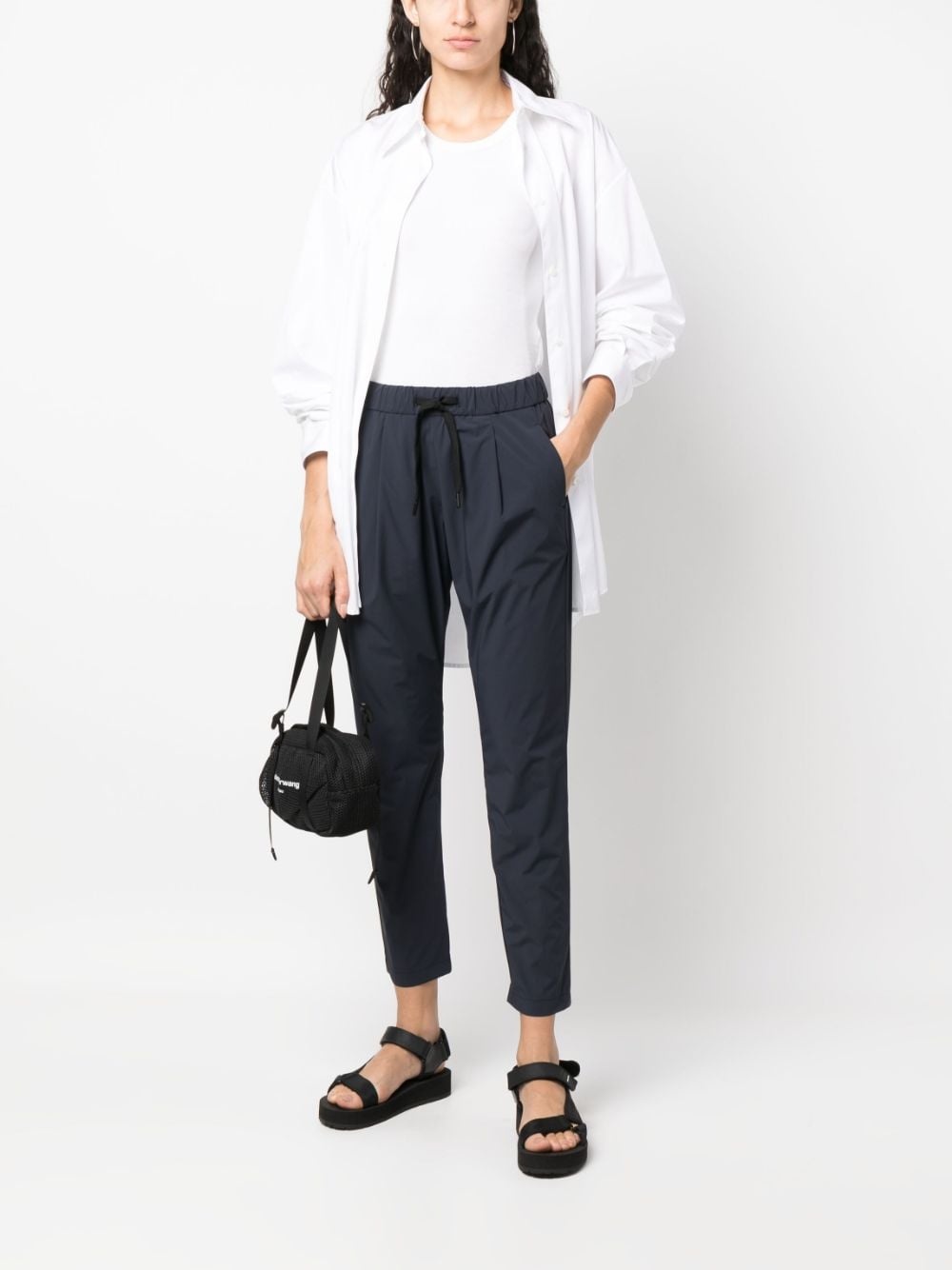 drawstring-tie tapered trousers - 2