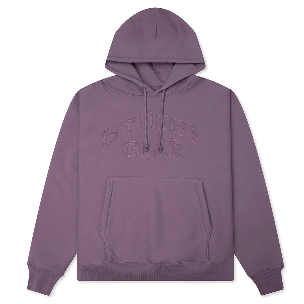 GEAR APPLIQUE HOODIE - PURPLE - 1