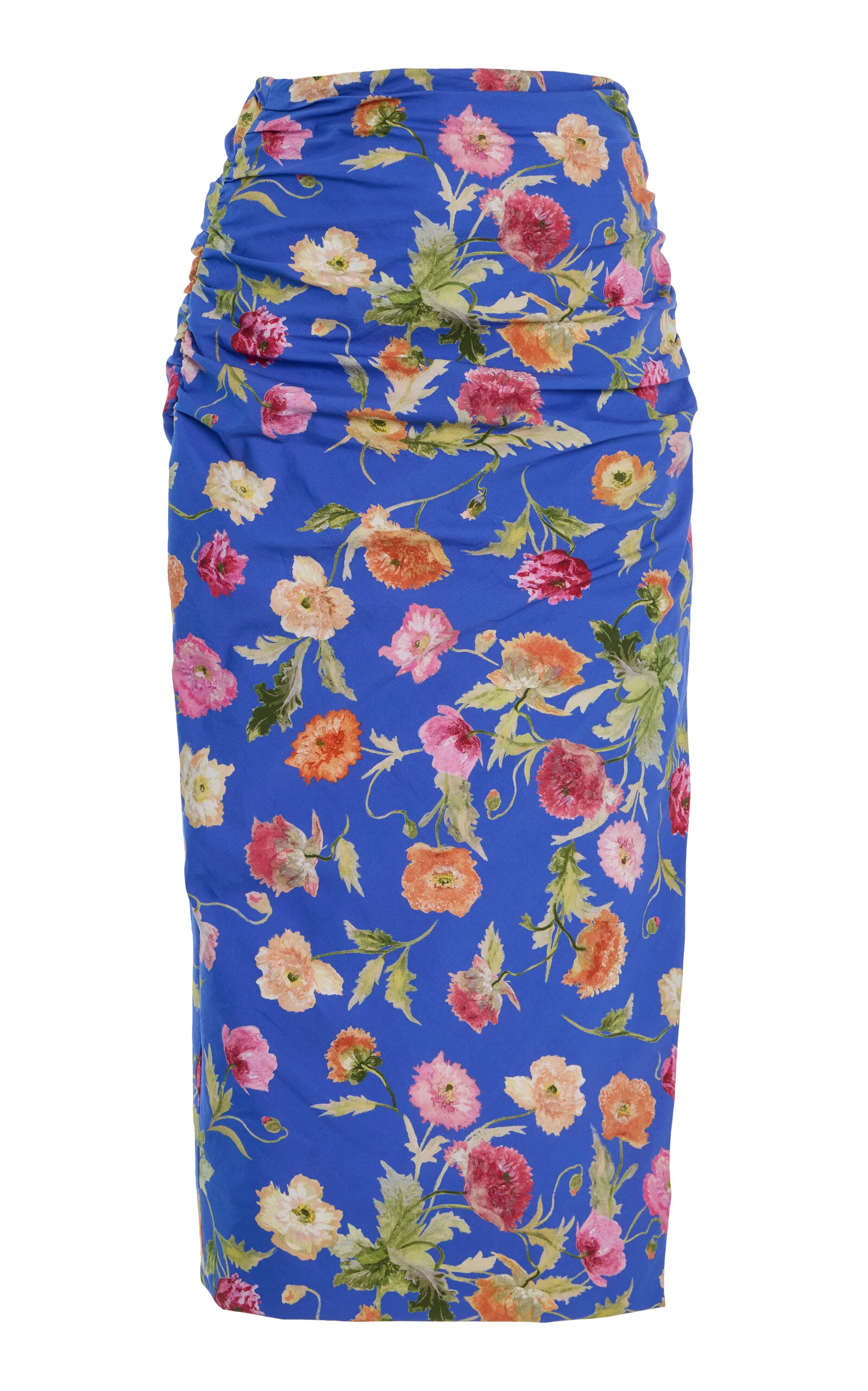 Ruched Stretch-Cotton Skirt blue - 1