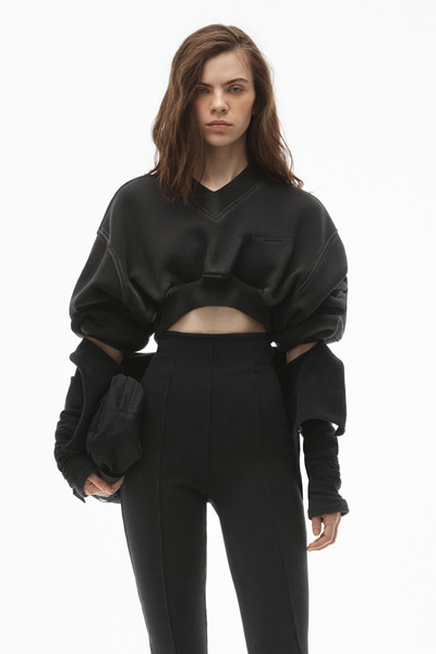 Alexander Wang V-NECK CROPPED PULLOVER IN CLASSIC TERRY outlook