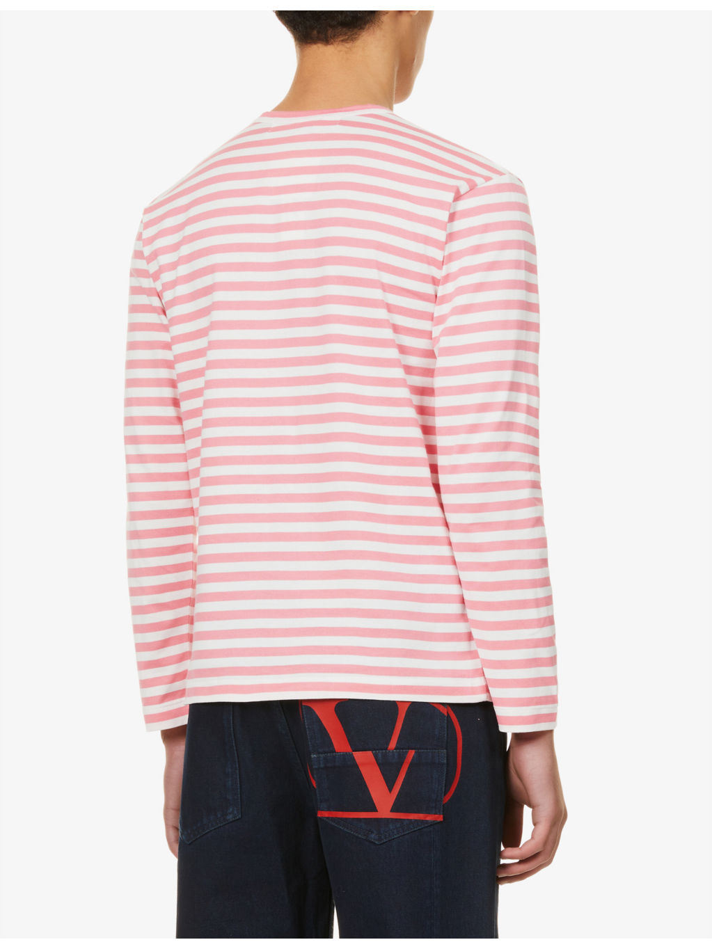 Branded stripe-print cotton-jersey top - 4