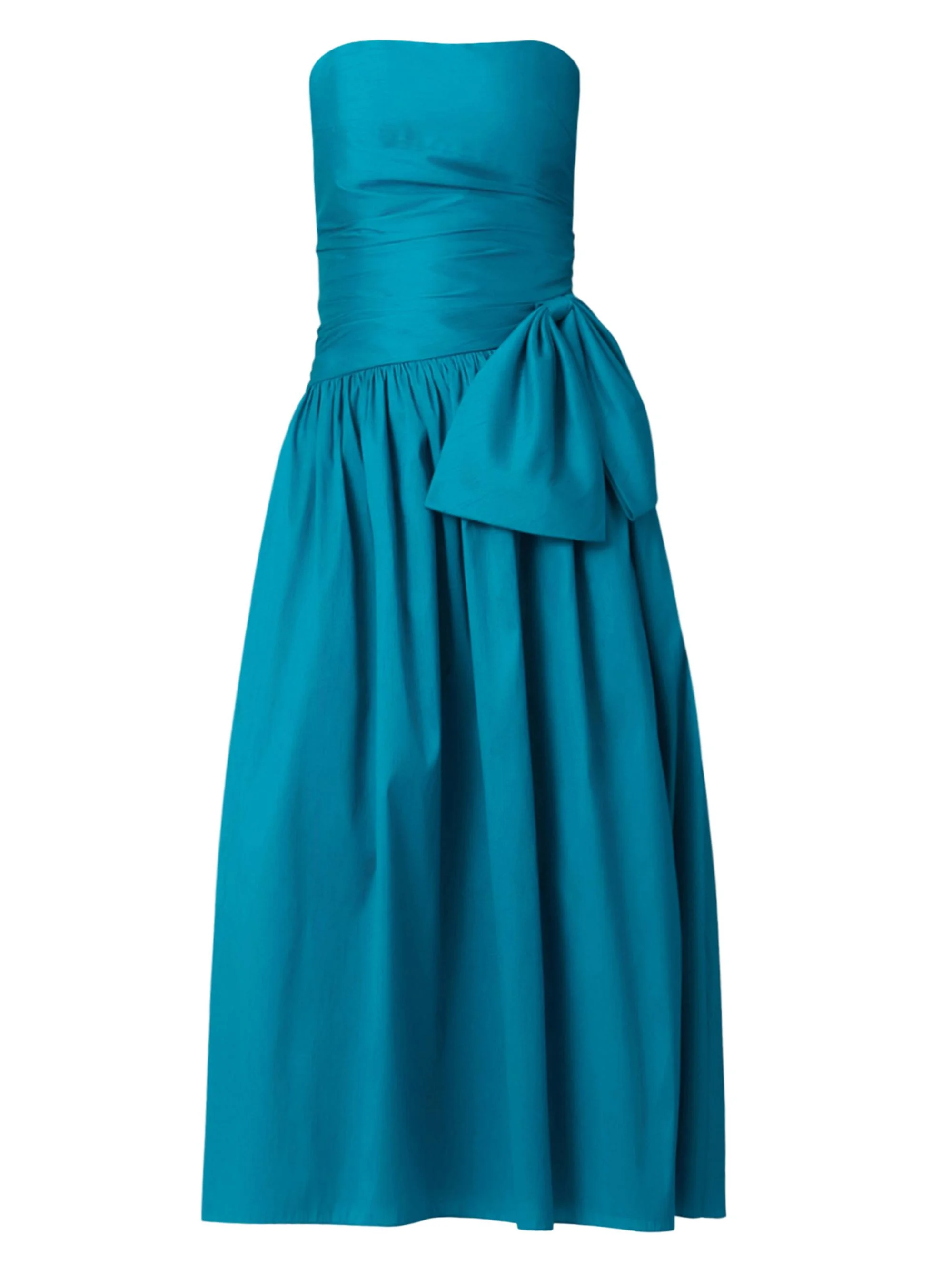 Women's Sonia Strapless Tea-Length Dress - Deep Sea - 1