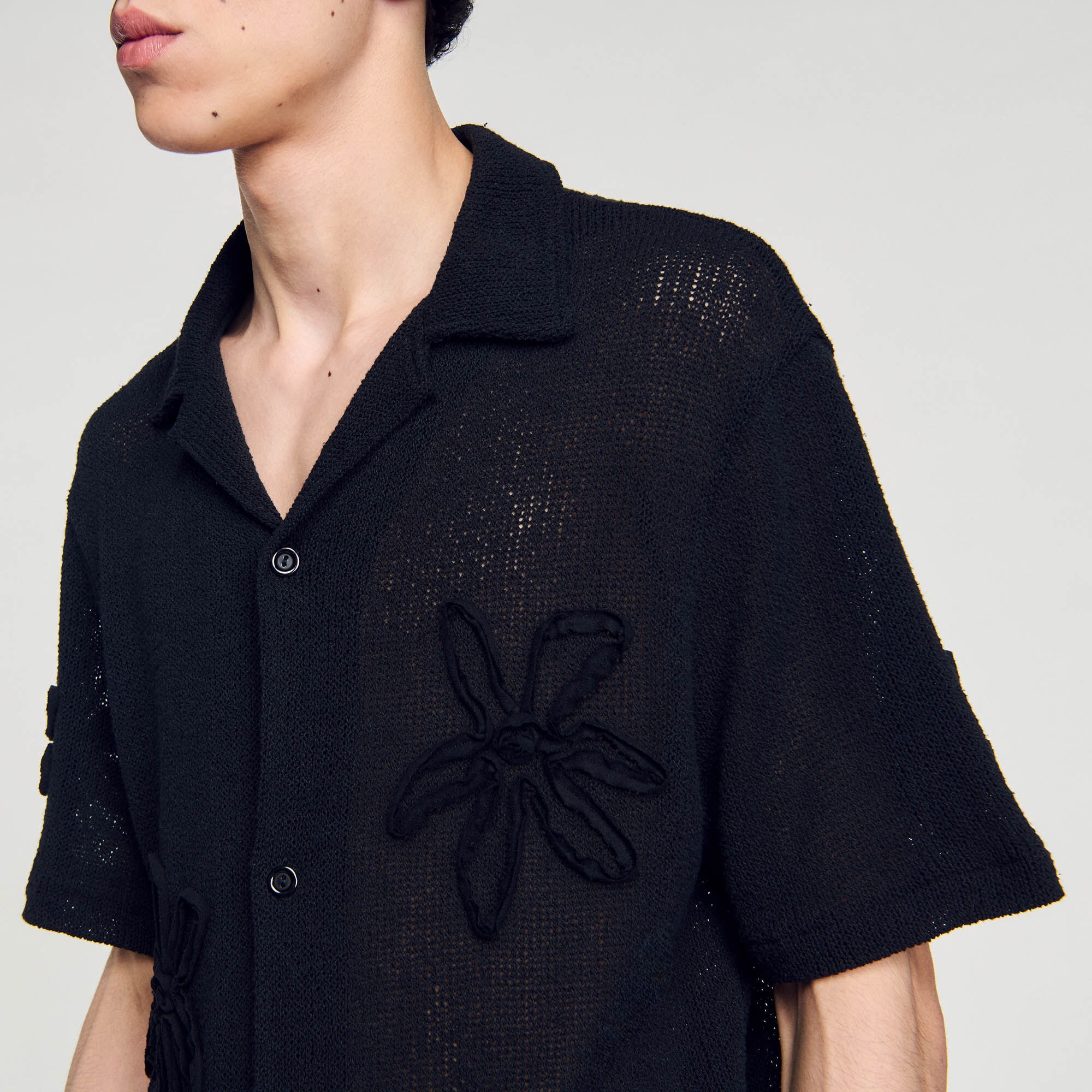 FLORAL KNIT SHIRT - 4
