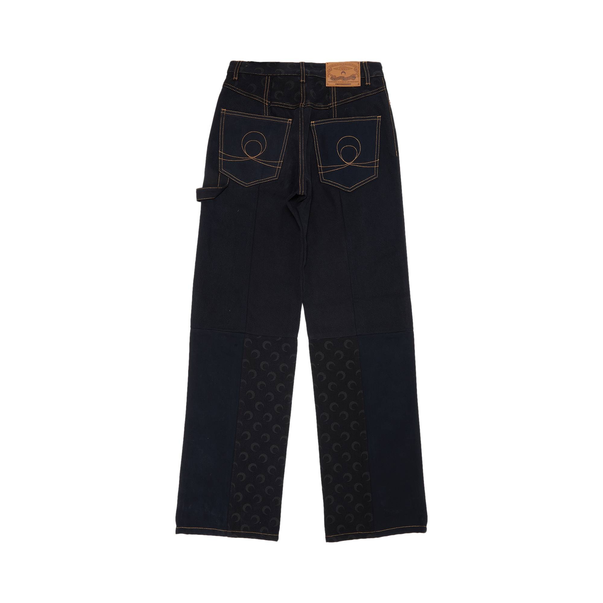 Marine Serre Moon Denim Boyfriend Trousers 'Black' - 2
