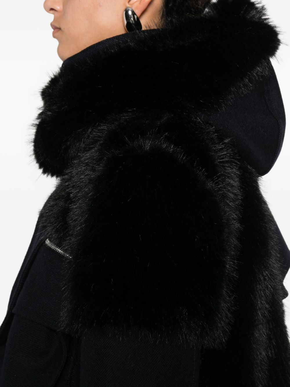 faux-fur trimmed hooded jacket - 5