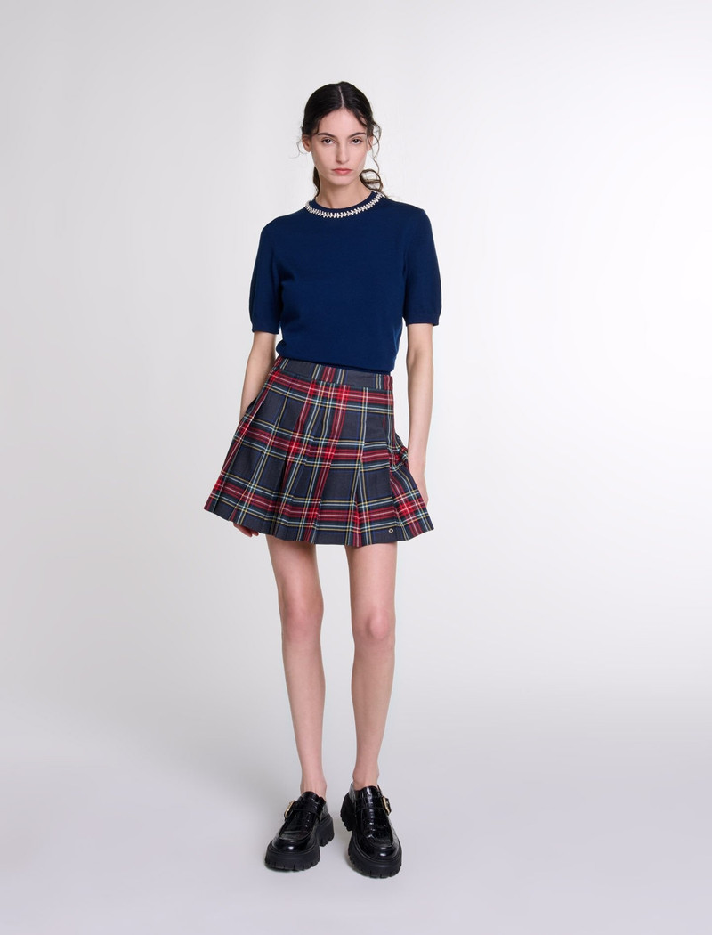 maje Knit crop jumper with rhinestones outlook