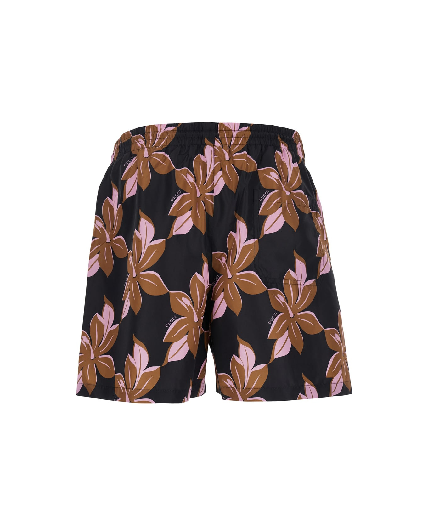 Multicolor Swimsuit With Drawstring And All-over Floral Print In Tech Fabric Man - 2