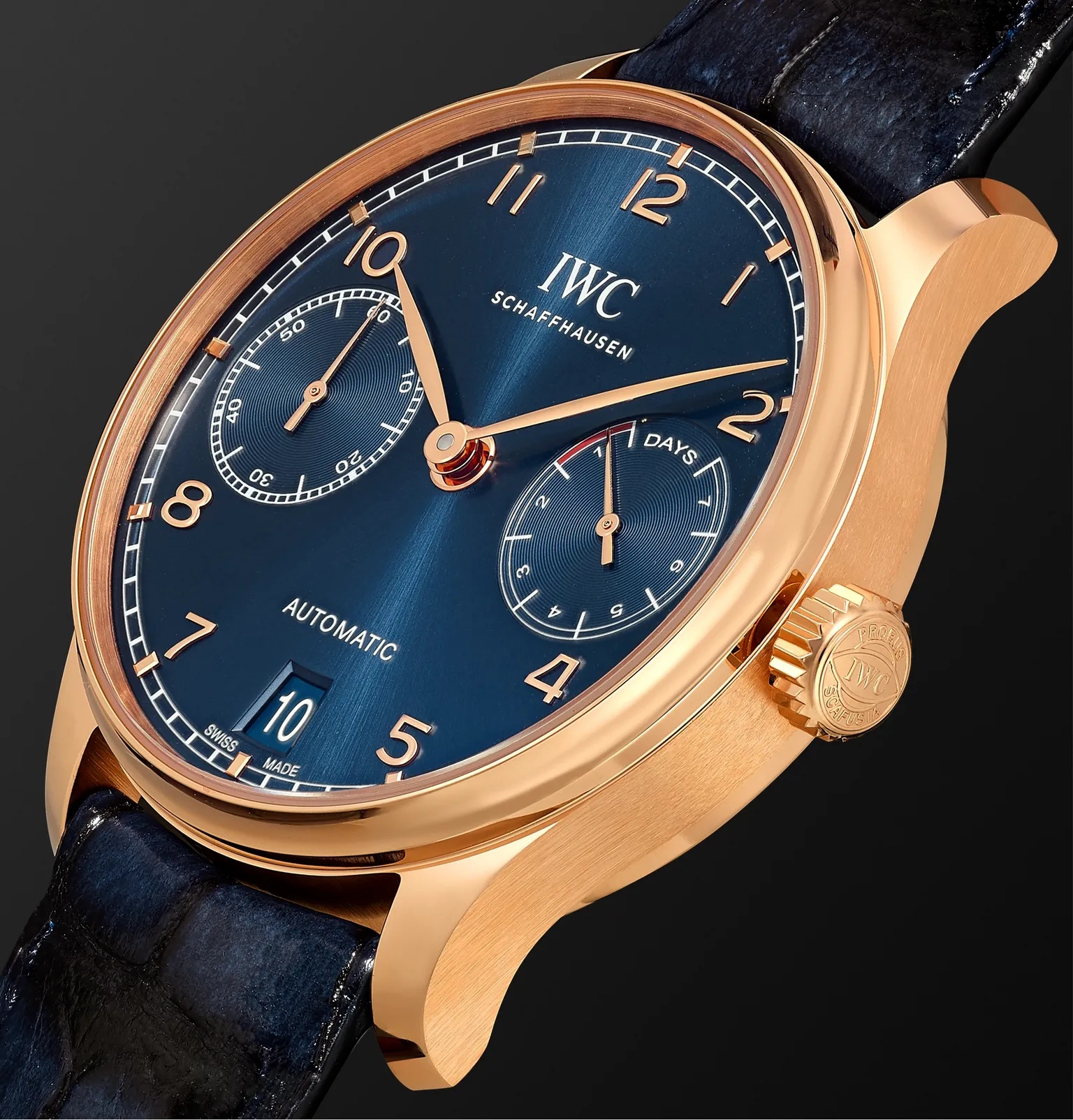 Portugieser Automatic Boutique Edition 42.3mm 18-Karat Gold and Alligator Watch, Ref. No. IW500713 - 4