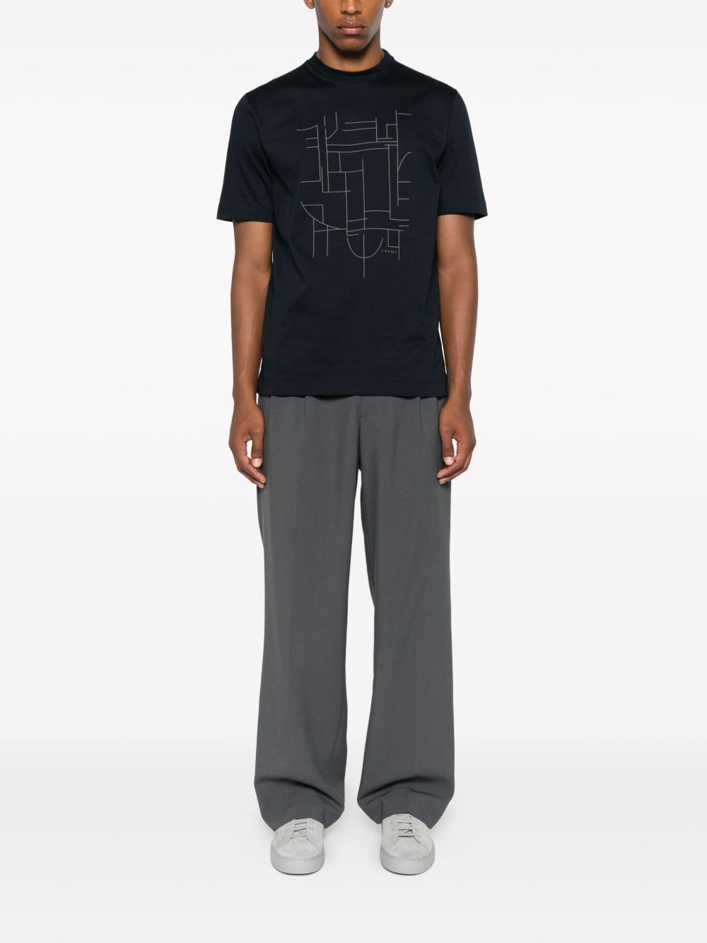 geometric-print T-shirt - 2