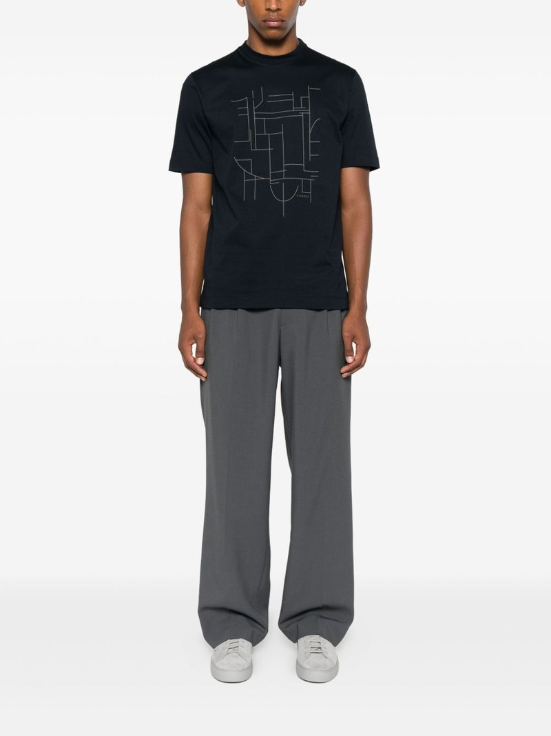 Canali geometric-print T-shirt outlook