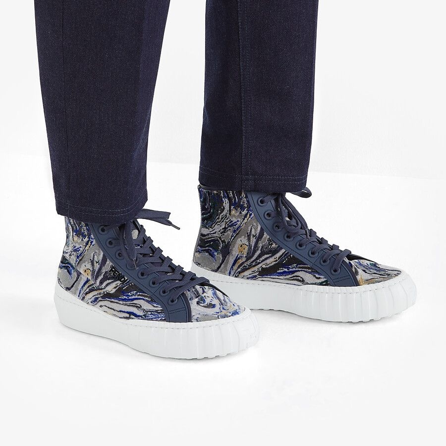 Blue fabric high-tops - 5