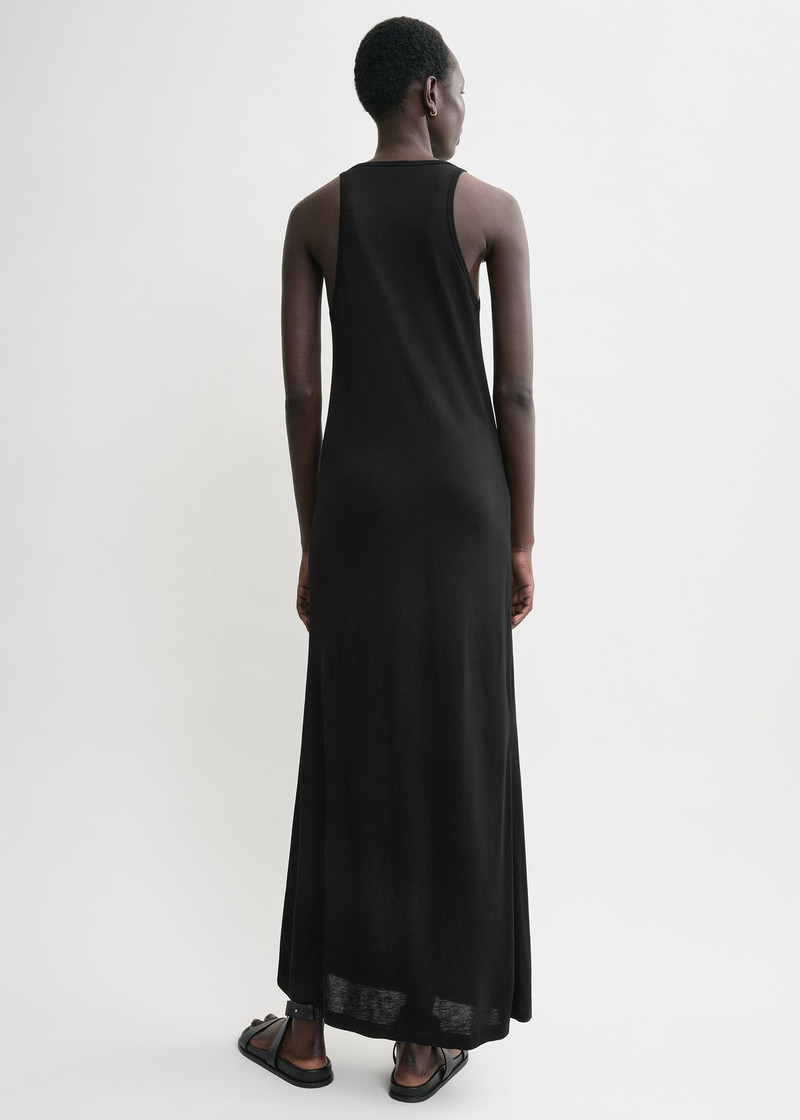 Scoop-neck jersey dress black 4