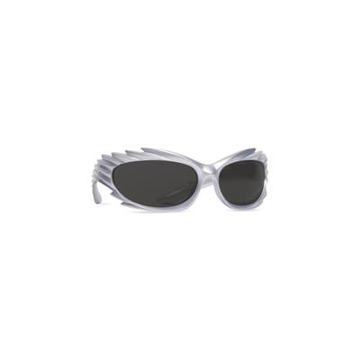 BALENCIAGA Spike Rectangle Sunglasses  in Silver outlook