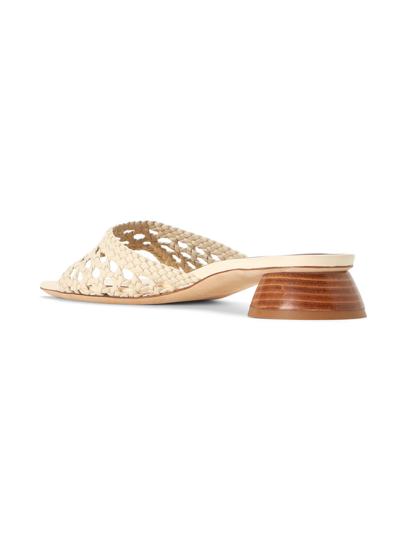 Women's Simone Crochet 35MM Leather Sandals - Cream 3