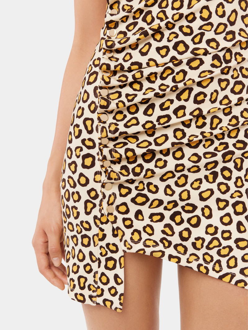 SHORT DRAPED DRESS LEOPARD PRINT 5