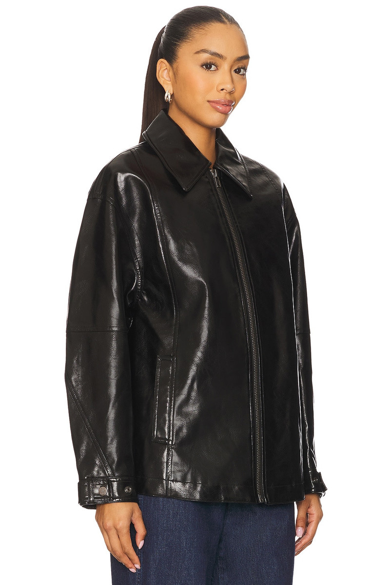 x We The Free Sloane Faux Leather Jacket In Black 2