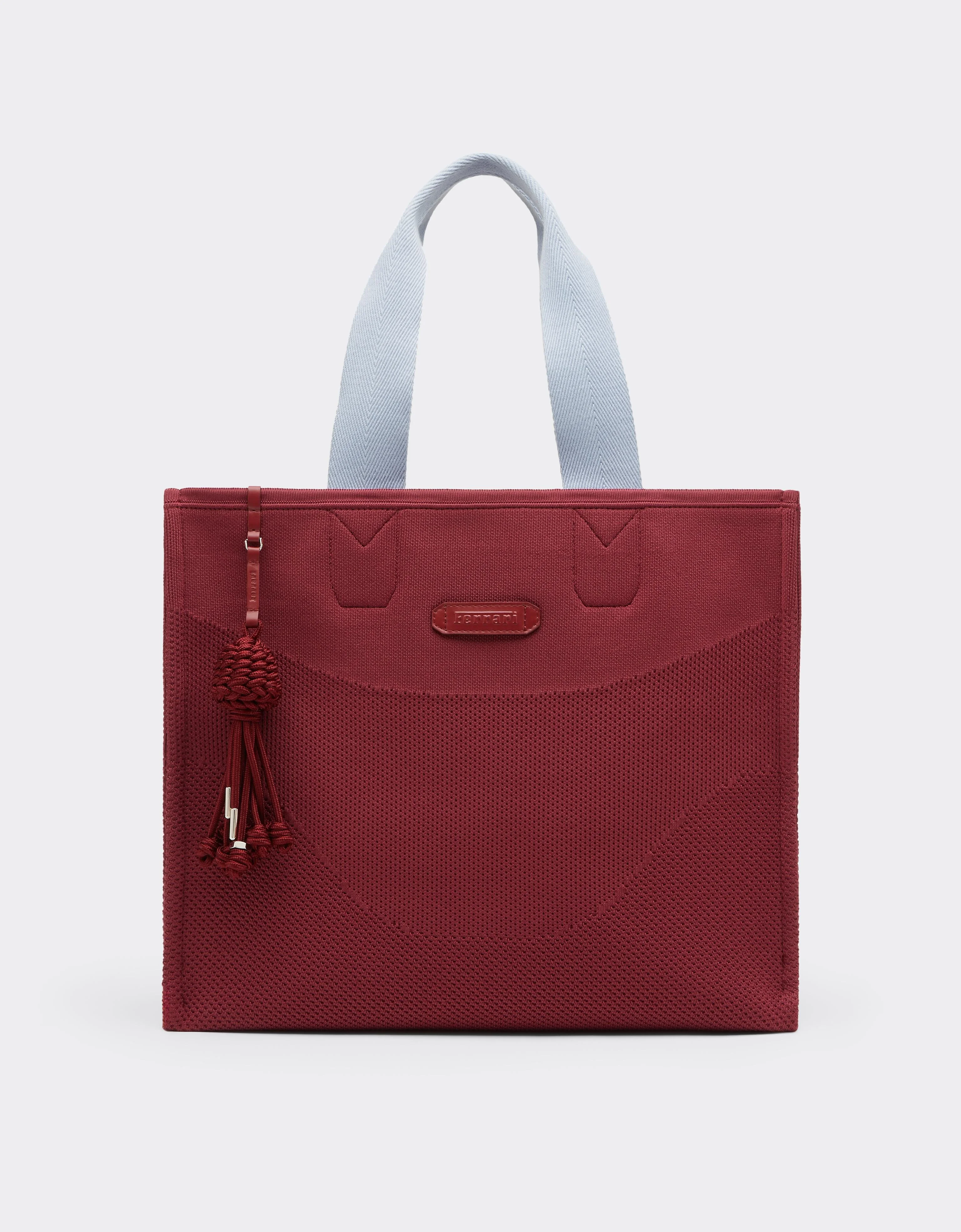 Knitted and leather tote bag - 1