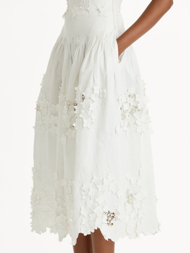 PORCELAIN FLOWER GUIPURE BUSTIER DRESS 5