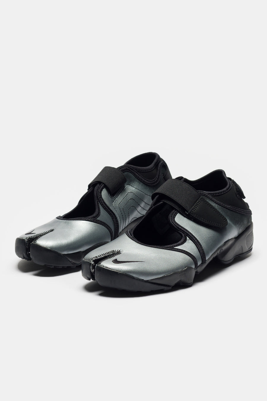Air Rift Leather Sneaker in Metallic Silver/Black - 3