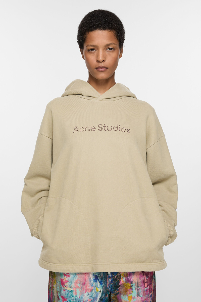 Acne Studios Logo hooded sweatshirt - Sand beige outlook