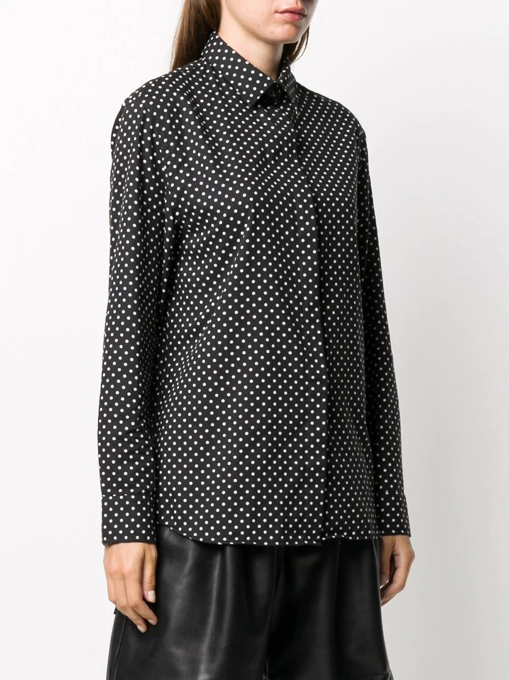 polka-dot long-sleeved shirt  - 3