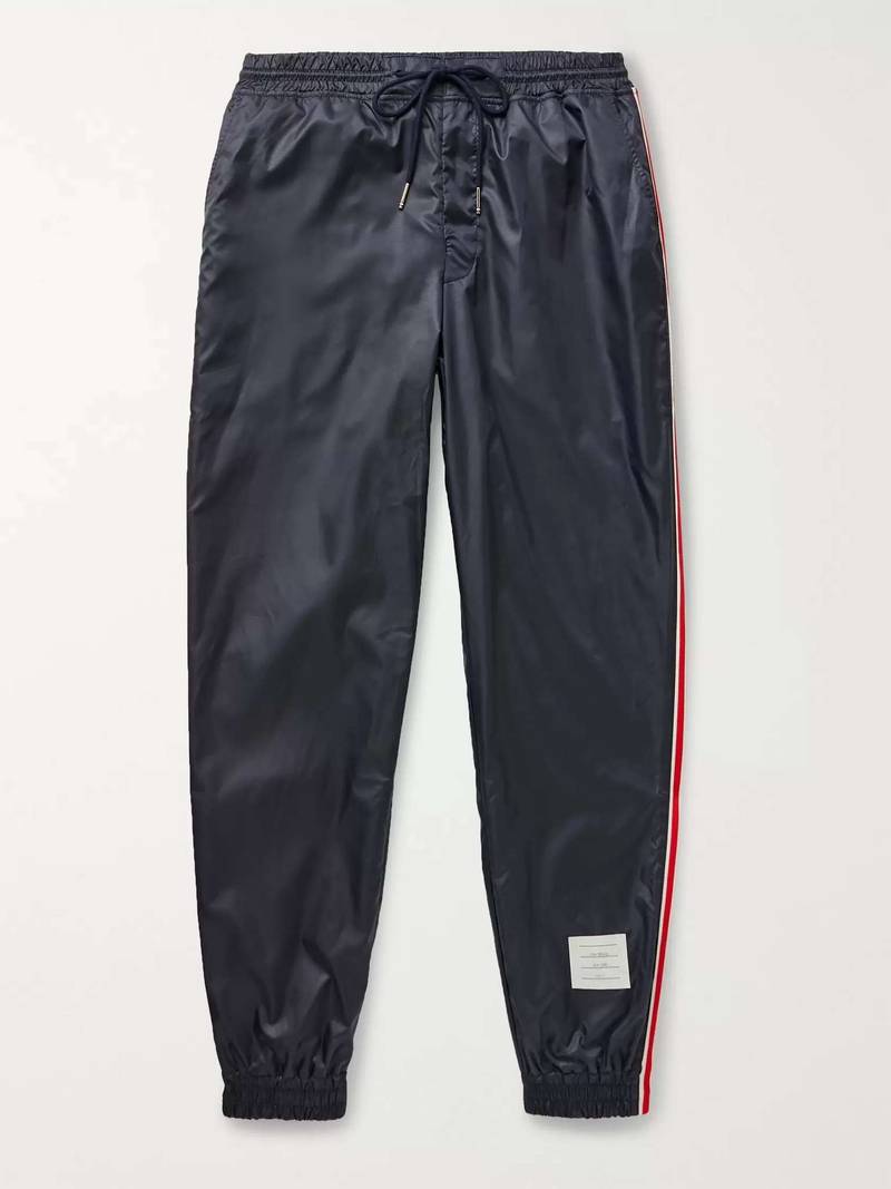 Tapered Grosgrain-Trimmed Ripstop Track Pants - 1